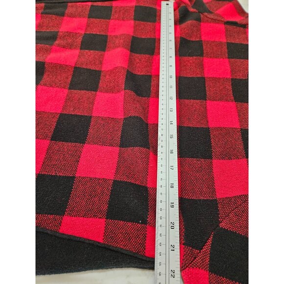 J. Jill Sweater Medium Red & Black Buffalo Plaid Crewneck Long Sleeve Cabincore - Picture 9 of 9